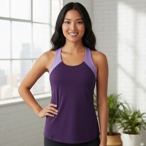 Lululemon Athletica Purple Racerback Top with Shelf Bra